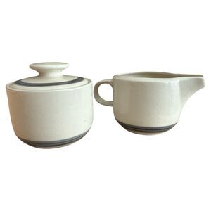 Vintage Fairfield Stoneware Creamer & Sugar + Lid Japan 1988